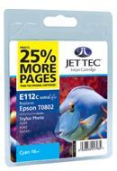 Jet Tec Druckerpatrone E112C verwendbar in R265, R360, RX560 cyan