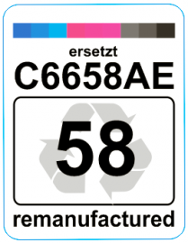 Premium Etiketten f&uuml;r HP 58 (C6658AE)  - 71 st.