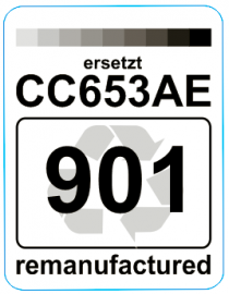 Premium Etiketten f&uuml;r HP 901BK (CC653AE) - 71 st.