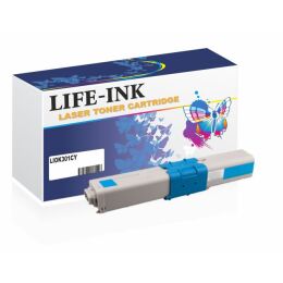 Life-Ink Tonerkartusche LIOK301CY (ersetzt 44973535) cyan