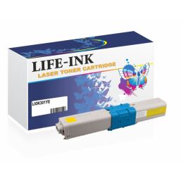Life-Ink Tonerkartusche LIOK301YE (ersetzt 44973533) gelb