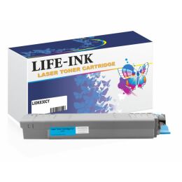 Life-Ink Tonerkartusche LIOK830CY (ersetzt 44059107) cyan