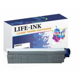 Life-Ink Toner LIOK801CY (ersetzt 44643003) cyan